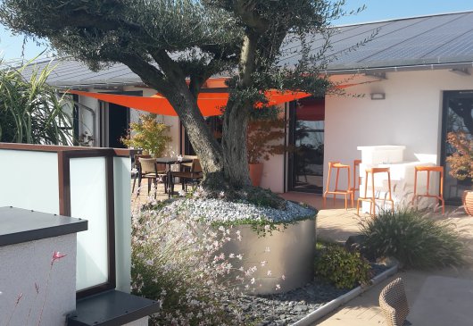 Modern apartment roof terrace