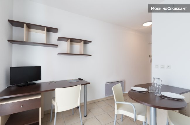 Studio with a mountain view